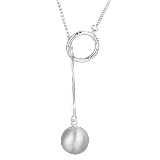 Brushed Ball Long Necklace Women's 2024 New High-end Elegant Light Luxury Woolen Chain Women's Niche Design Sense Women