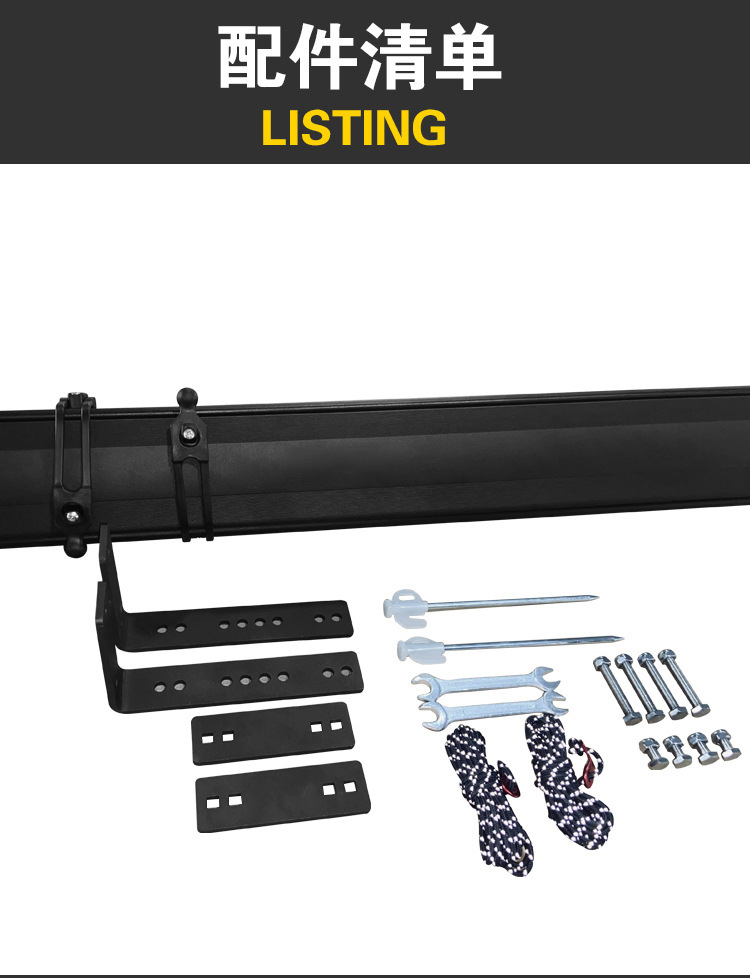 Aluminum Alloy Shell Off-Road Suv Outdoor Car Side Sunshade Roof Canopy Black Rubber Canopy Side Tent