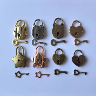 Yunchang bear alloy padlock retro cartoon small lock box bag lock hanging note lock bronze alloy lock