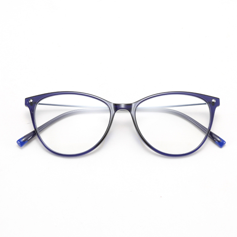 2251レトロ欧米風猫眼超軽量近視眼鏡フレーム潮半円形女性モデルファッションフレームは度数を合わせることができる