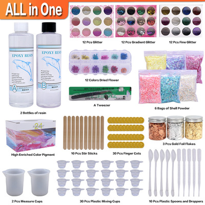 廠家直銷  DIY手工1：1環氧樹脂水晶滴膠快乾膠材料包套裝|ms