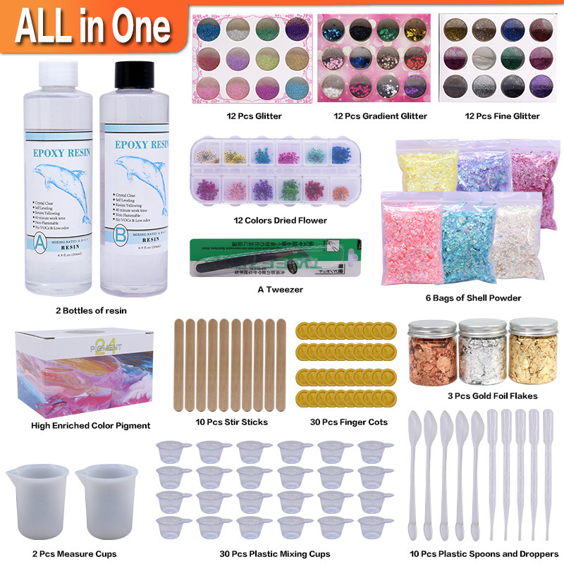 廠家直銷  DIY手工1：1環氧樹脂水晶滴膠快乾膠材料包套裝|ms