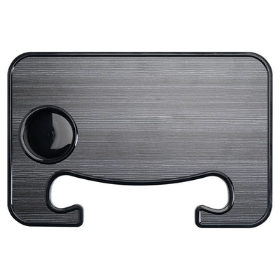Truck Steering Wheel Small Car table board - steering-wheel-plate-holder-wood-grain-black