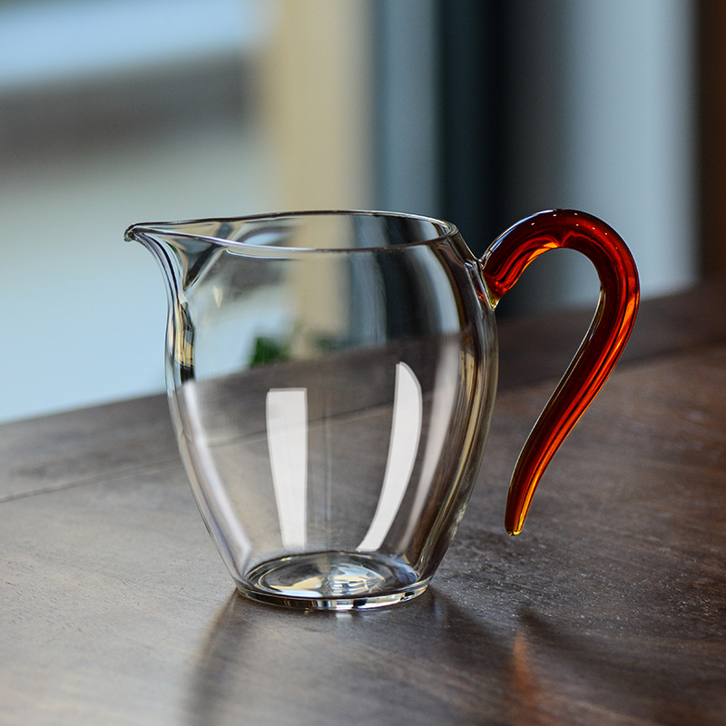 公道杯玻璃公杯茶漏套裝玻璃茶具彩把茶海分茶器材