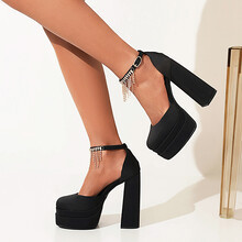 2022春季新款四季鞋大小码高跟镂空单鞋 一件代发时尚欧美35-48