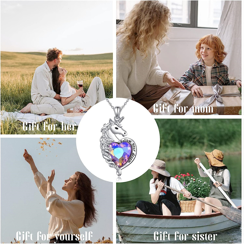 Einhorn Kettenanhänger Für Damen Modeschmuck Accessoires_voghion.com