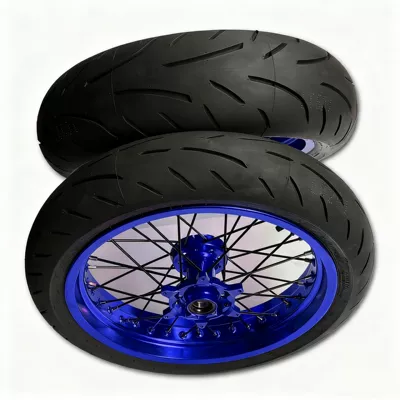 Motorcycle wheel hub – Slick Tire Hub Assembly - front-120-rear-150-slipper-assembly-blue