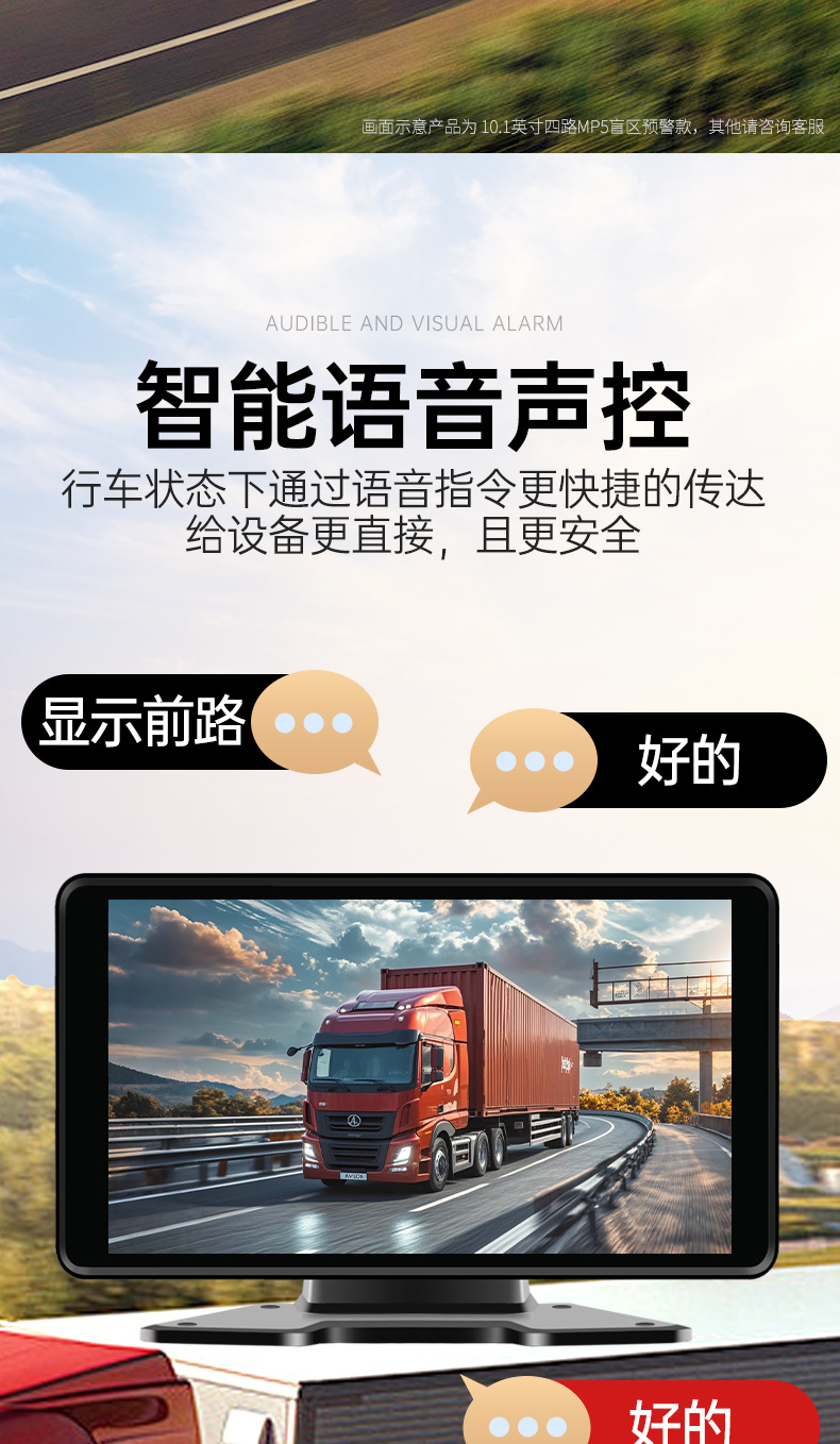 Truck Dash Cam 4-Channel Remote Blind Spot Warning Full Color Night Vision Backup Camera Universal
