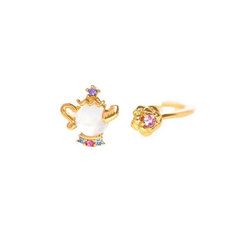 8g Weight Zircon Inlay Material Open Rings, Rings Classification 1 Piece Quantity Holiday, Travel, Selfie Occasion Copper Material Cartoon Character, Colorful Pattern Women's Gender Inlay Design Casual, Simple Style Style Cartoon Character Colorful Copper Casual Simple Style Open Rings Rings 4