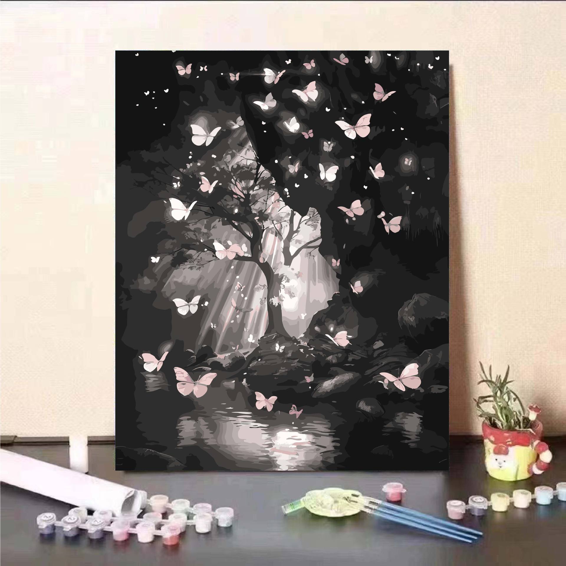 Nueva mariposa hermosa pintura al óleo digital diy relleno a mano curación de regalo de cumpleaños para la decoración de la sala de estar