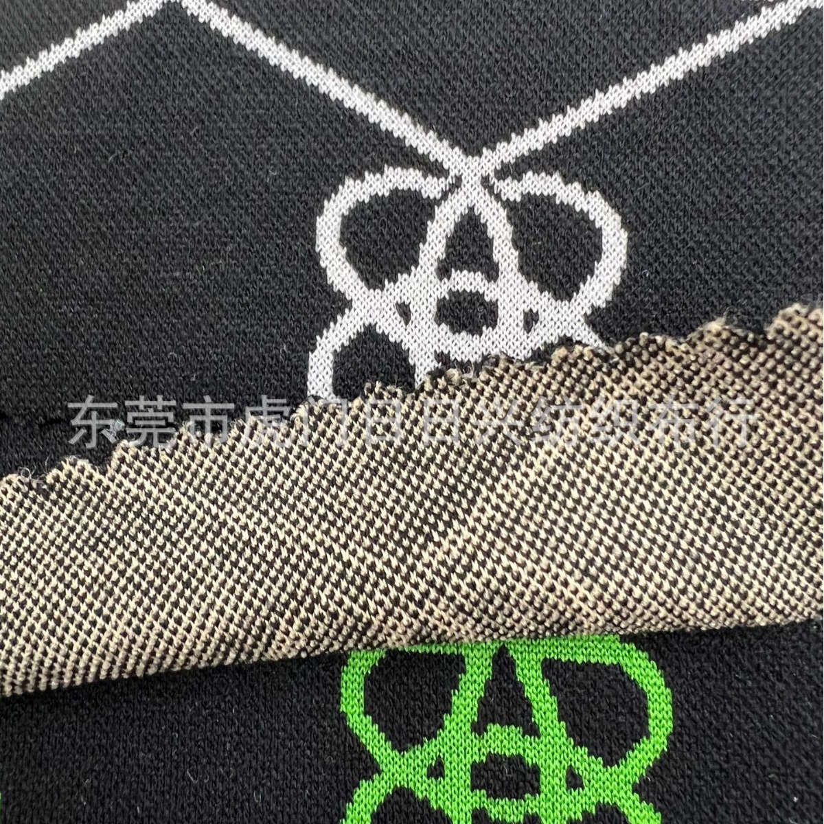 现货供应 春夏女款小众色织蝴蝶提花圆领短袖T桖宽松阔腿裤面料