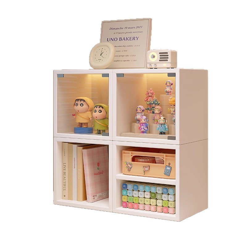 Estante de escritorio de madera maciza pequeño gabinete de montaje libre gabinete de almacenamiento de estudiantes mostrando escritorio gabinete de libros