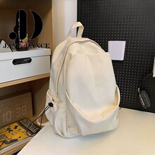 纯色旅行书包女ins大学生简约双肩包初高中生大容量休闲背包
