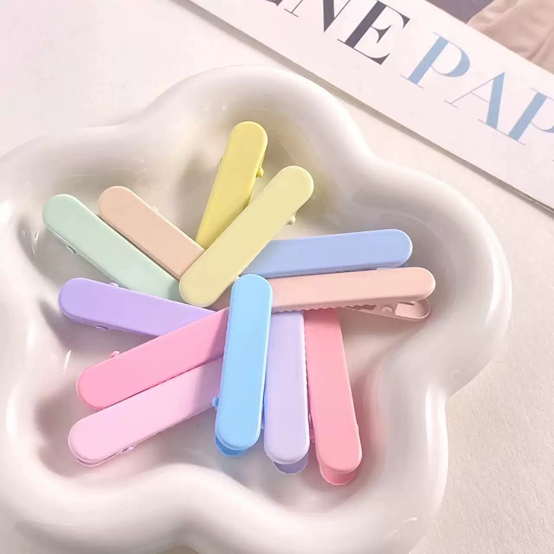 5cm macaron duckbill hair clip DIY base, round head solid straight clip, children's hair clip DIY material base clip 2