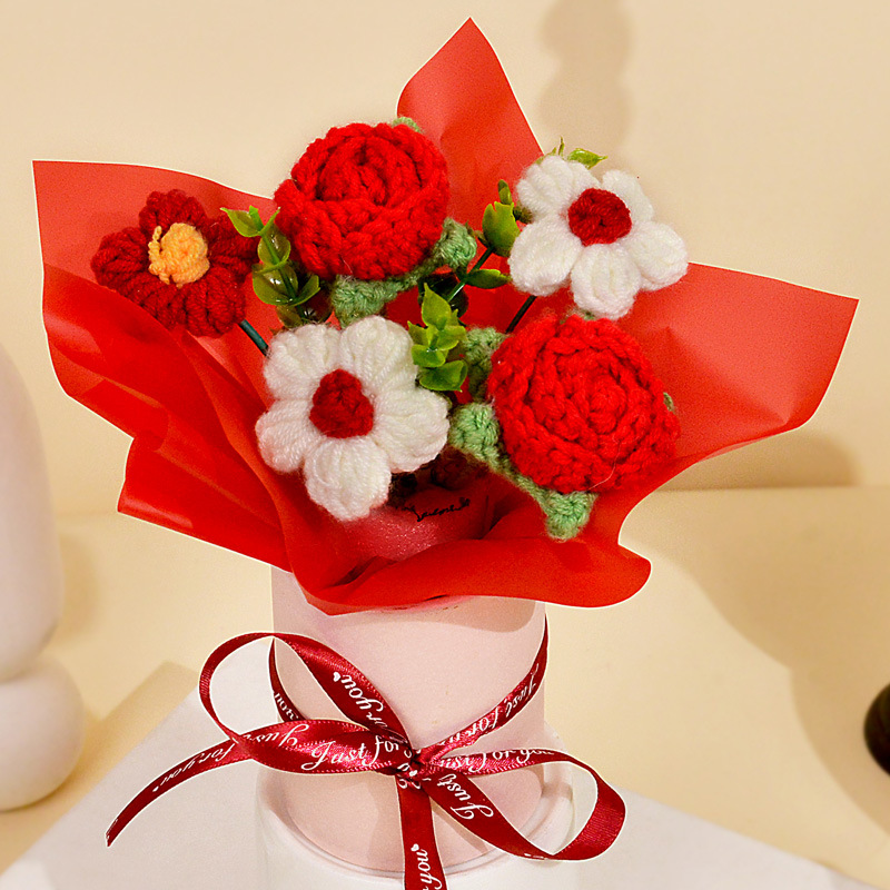 2송이 빨간 장미 꽃다발 (종이통 포장)