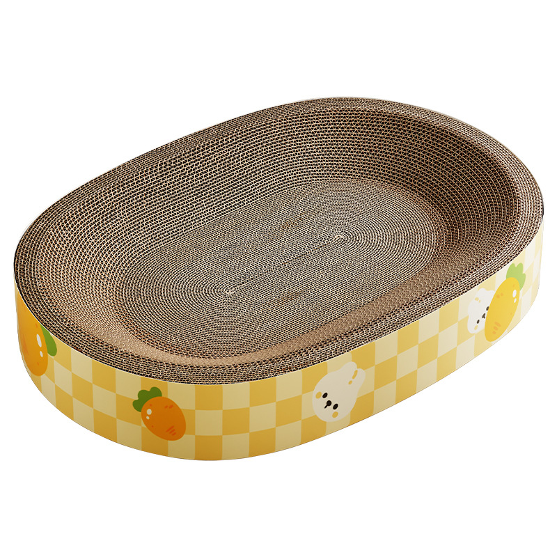 Nuevo Big Mac Oval Cat Scratch Toy Combinación de juguetes para gatos Super resistente al desgaste Gato auto-abrasivo Papel corrugado