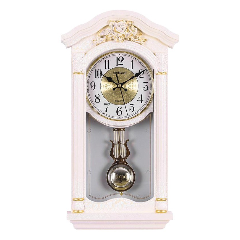 Reloj de Pared con Música Retro de Estilo Europeo, Reloj de Pared Decorativo de Alta Gama y Moderno para Sala de Estar, Reloj de Pared con Campanada Cada Hora de Estilo Chino