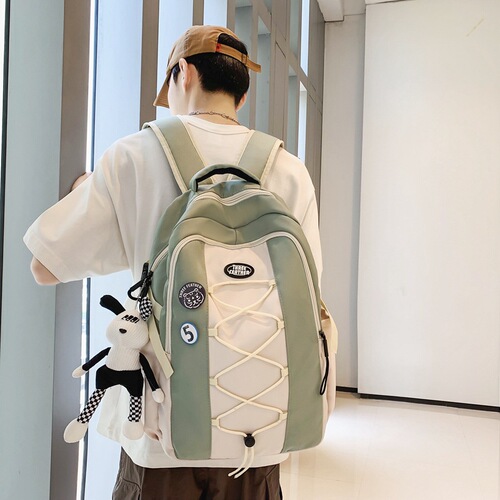 Japanese fashion brand ins college students schoolbag travel large-capacity backpack high school junior high school students casual drawstring backpack