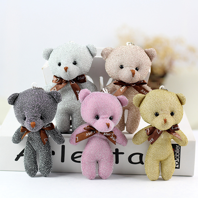 Lace and Silk Teddy Bear Plush Toy, Full-Body Teddy Bear Doll, Bear Toy, Bag Purse Hanger, Small Doll Gift