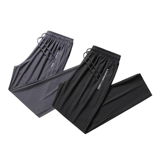 Zipper pants for men, new for spring and autumn, quick-drying sporty casual long pants, loose large size air-conditioning pants, casual sanitary pants