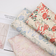 高定系列布藝鮮花包裝紙小香風包花材料批發 花束包裝diy刺繡布料