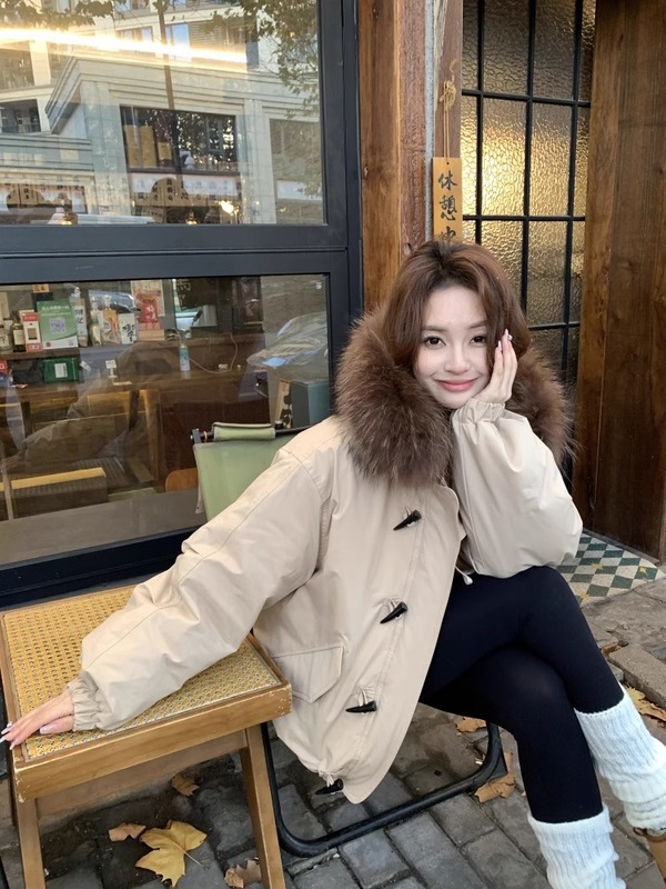 羽绒棉服女大毛领2025冬装新款棉衣潮牌爆款派克服冬季防寒外套女|undefined