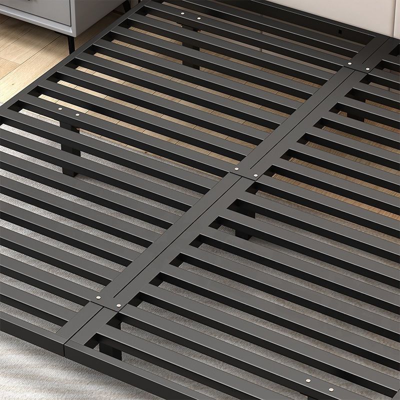 Modern Minimalist Floating Bed Without Headboard, Japanese-Style Silent Double Bed with All-Steel Slatted Frame, Master Bedroom Wrought Iron Bed Frame