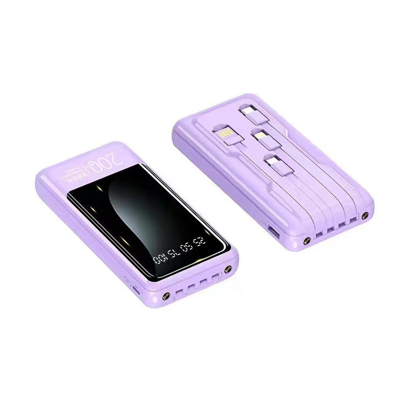 Cuatro líneas con 20000 mAh al aire libre viaje portátil tesoro de carga de gran capacidad de diseño de espejo creativo en stock