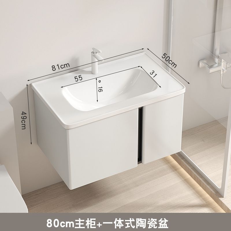 Aceite de acero inoxidable engrosada redondeado lavabo baño combinación simple lavado cerámica integrado Baño