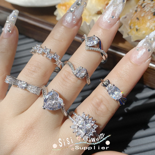 Sisi Girl Princess Dream Wedding Ring Series Ring Plated 18K Cuic Bright Versatile Wedding Dress Niche Design