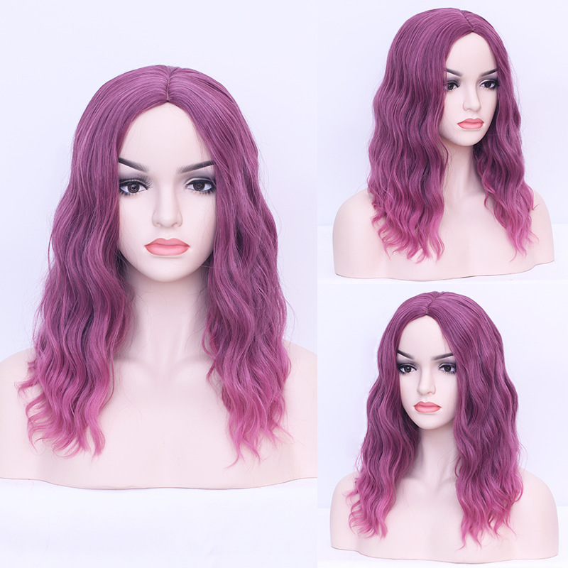 New Wig for Women, Medium-Length Curly Hair, Medium-Parted Scalp, Water Ripple, Slightly Curly, Factory Ready-Made Wholesale Promotional Headgear New Wig for Women, Medium-Length Curly Hair, Medium-Parted Scalp, Water Ripple, Slightly Curly, Factory Ready-Made Wholesale Promotional Headgear