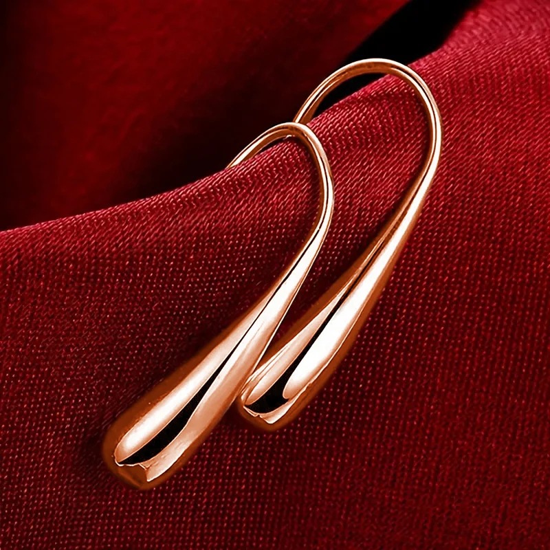 8g Weight Copper Ear Needle Material Earrings Classification 1 Pair Quantity Travel, Street, Shopping Occasion Copper Material U Shape, Water Droplets Pattern Women's Gender Plating Design Basic, Streetwear, Cool Style Style 1 Pair Basic Streetwear Cool Style U Shape Water Droplets Plating Copper Earrings 13