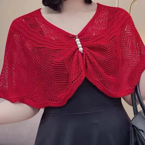 Cross-Border Hot-Selling Ice Silk Hollow-Out Camisole Dress Summer Short Top Air-Conditioned Room Shawl Knitted Blouse for Women Loose Fit