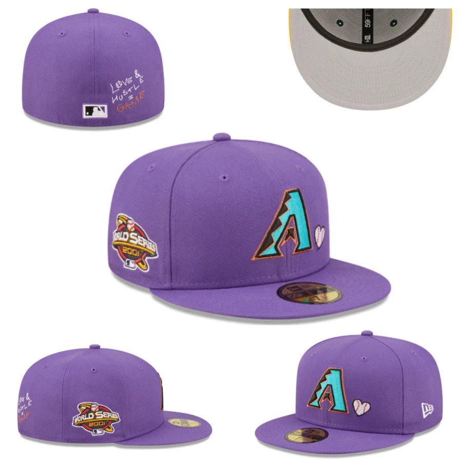 Формированная бейсболка размера Arizona Diamondbacks с одной стороны вышивкой, закрытая кепка, солнцезащита, козырек