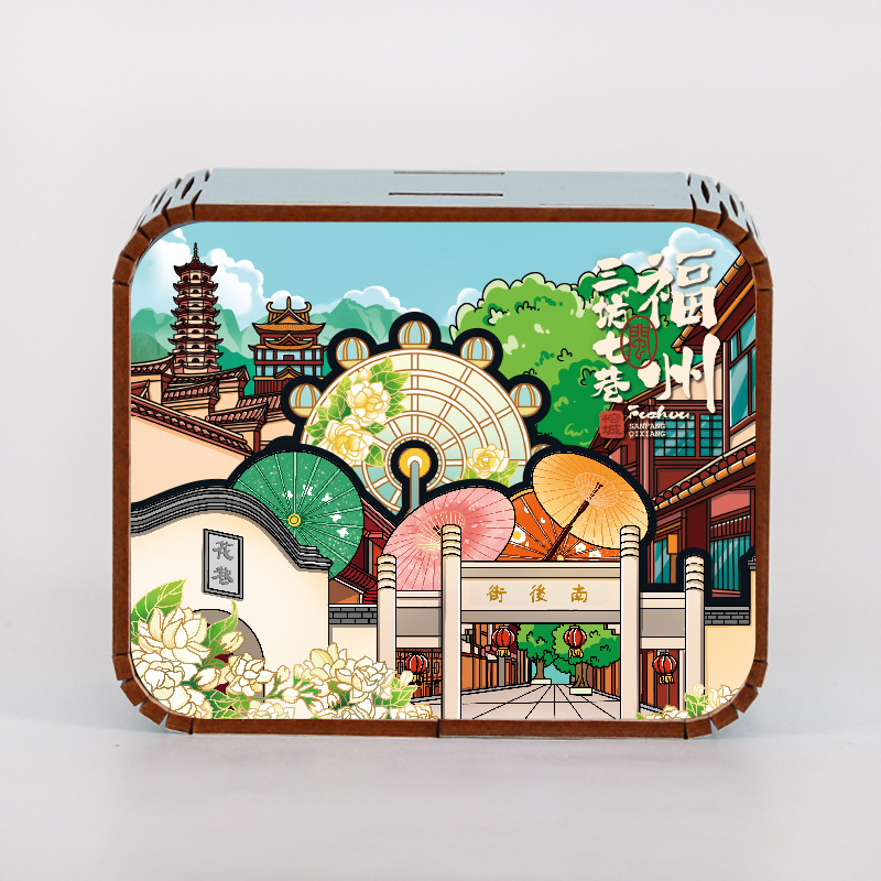 オリジナルアモイ重慶南京西安都市動態オルゴールオルゴールオルゴール観光記念品|undefined