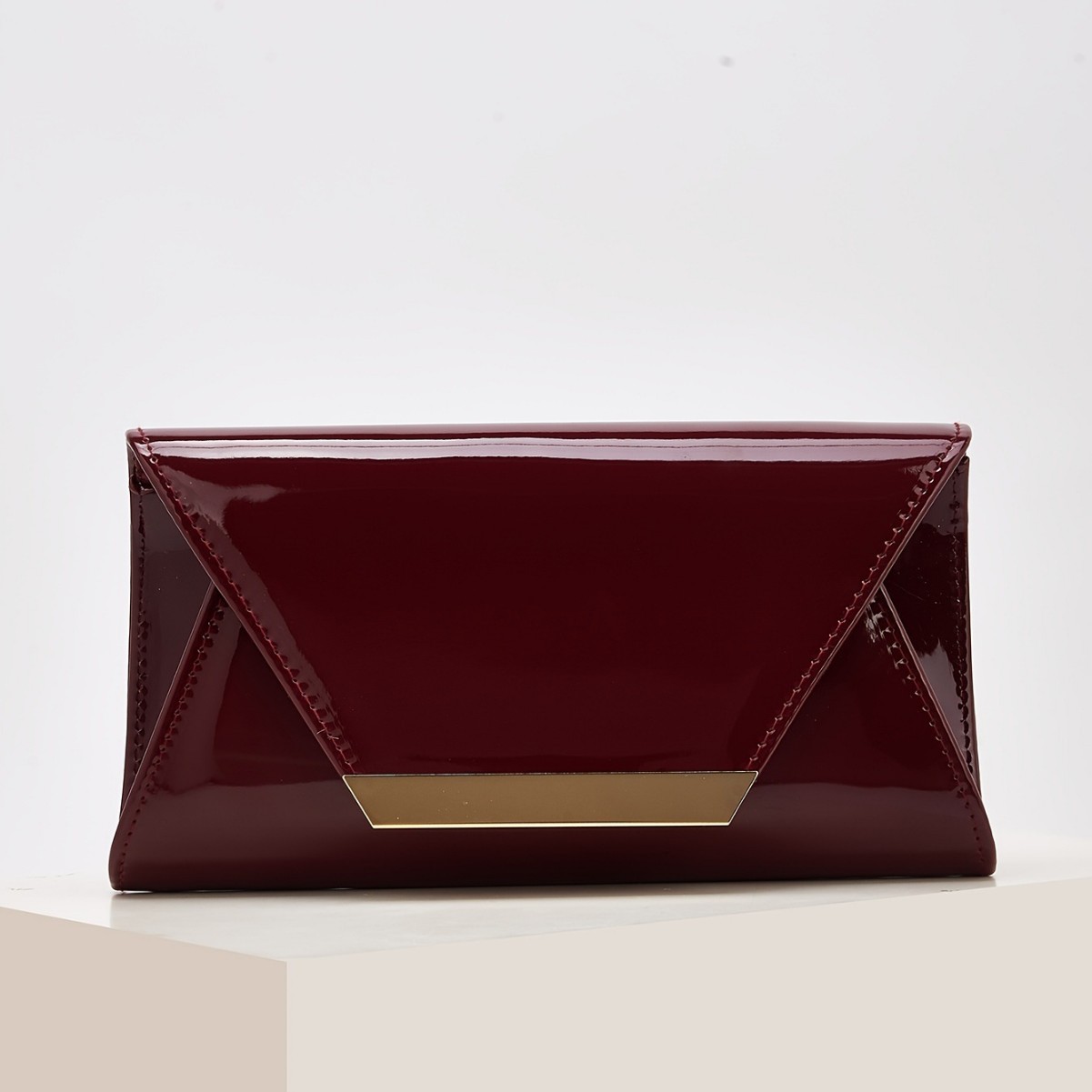 Cross-border EU/US PU Patent Leather Clutch Bag for Women, Evening Bag with Chain Strap for Weddings and Bridal Events - Thumbnail 2