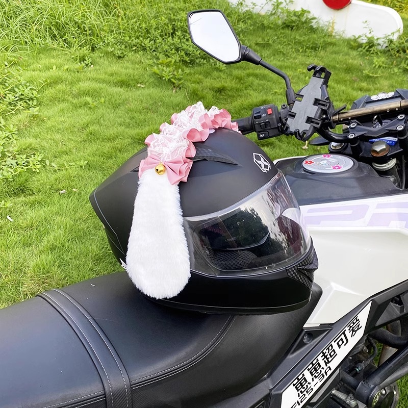 Cinnamoroll Headband Helmet Decoration Motorcycle Helmet Accessories (Auto Parts and Accessories) - pink-cinnamoroll-headband-excluding-tail-panda-helmet