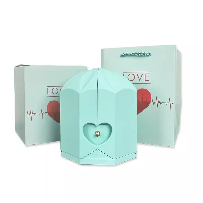 Flor inmortal doble puerta collar caja de joyas acrílica regalos de San Valentín ventas transfronterizas adornos de flores inmortales