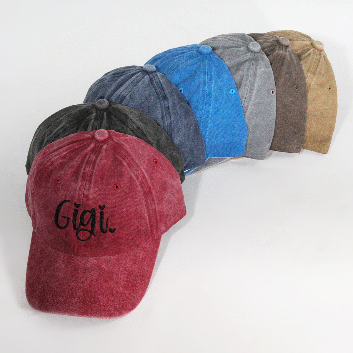 Unisex High quality breathable Lettering Gigi Embroidered baseball Cap Casual fashion all-match big head circumference shows small face_voghion.com