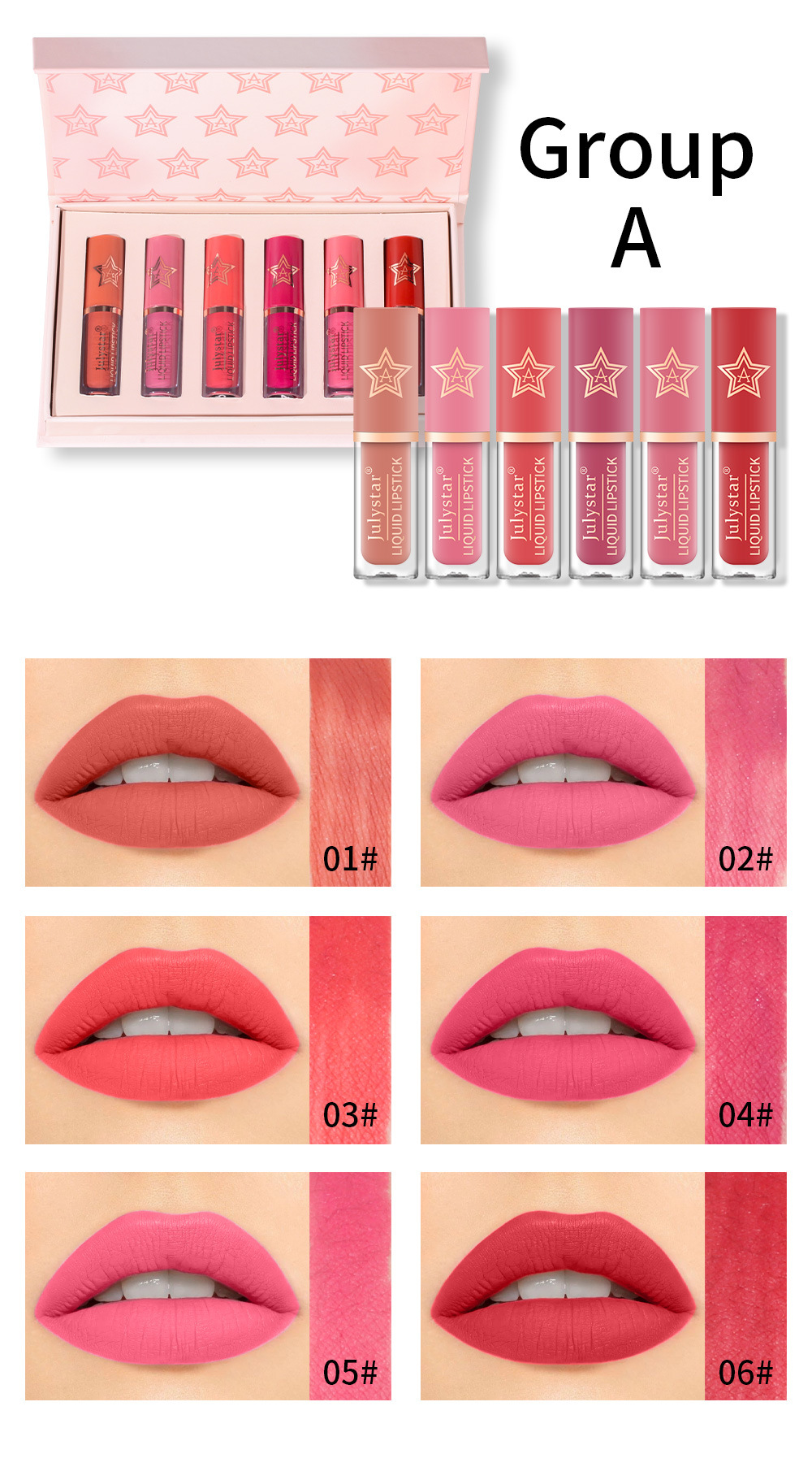 Cross-border makeup lip and cheek dual-use matte lip gloss set, natural, long-lasting, non-fading, non-stick to cups, matte lipstick wholesale undefined