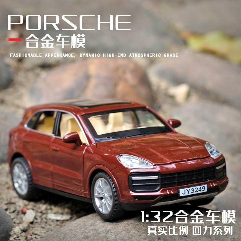 Modelo de Auto Porsche Cayenne a Escala 1:32 de Aleación con Luz, Música y 6 Puertas Abatibles