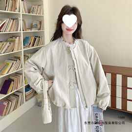 小香风花边拼接短款夹克外套女春秋2026新款千金感慵懒风上衣