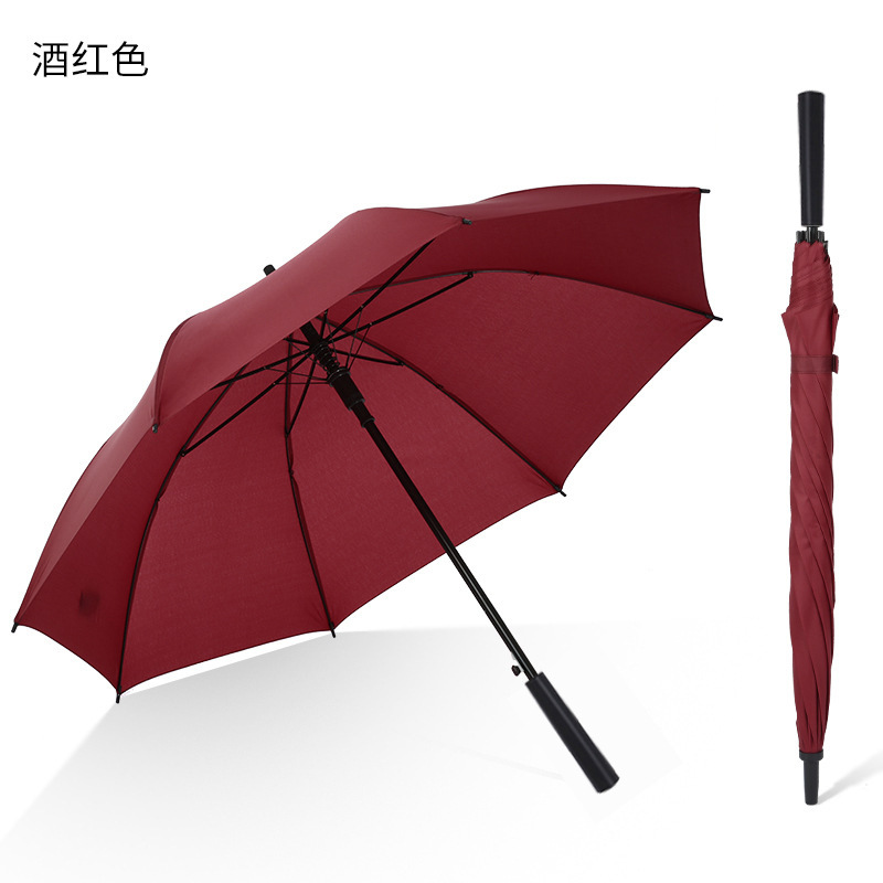 Paraguas de golf doble grande para negocios, paraguas recto automático, paraguas impermeable con impresión de logotipo, paraguas de mango largo, gran cantidad en stock