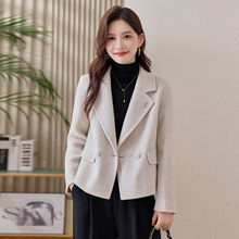 2025新款秋冬双面羊毛大衣女气质小香风宽松加厚毛呢外套ZQ25253