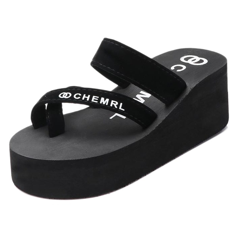 Nuevas chanclas de suela gruesa de verano para mujer, tacones altos para mujer, personalidad casual, sandalias y zapatillas para mujer al por mayor