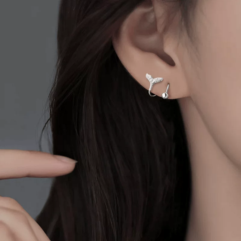 Серьги с кварцевым узором,pattern рыбьей хвост, уникальные вращающиеся хвост mermaid серьги, без иголок mermaid серьги для женщин