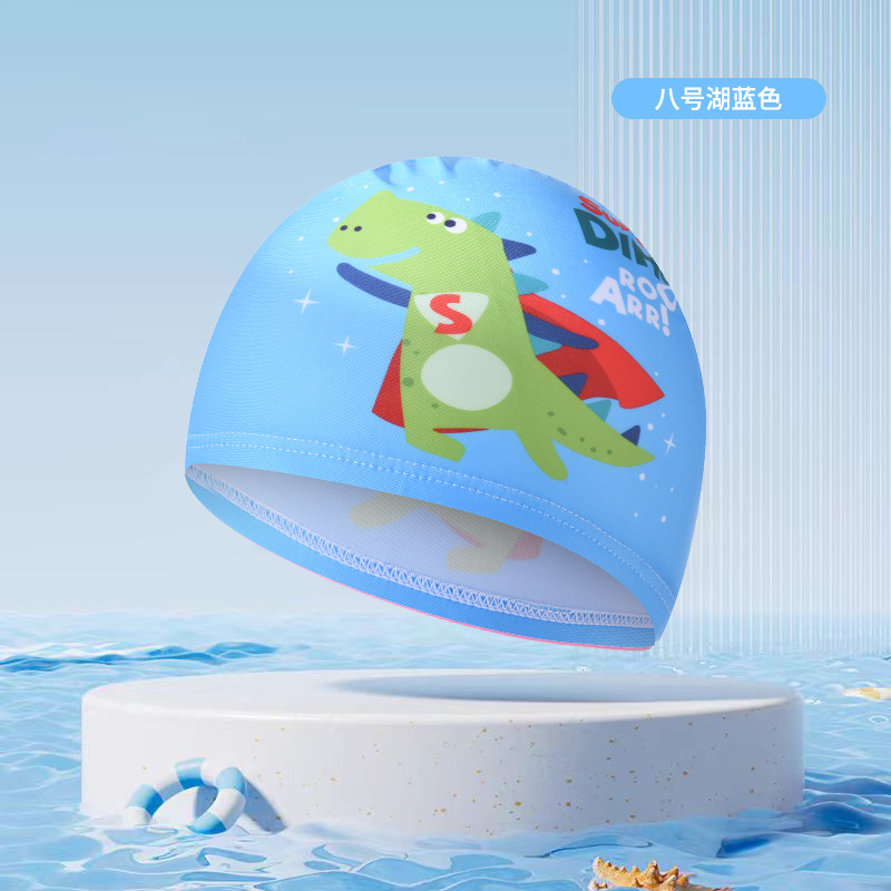 Sombreros de baño para niños de moda impresión de dibujos animados dinosaurios cómodos gorras de tela lindas gorras para niños y niñas gorras de tela de oído para bebés