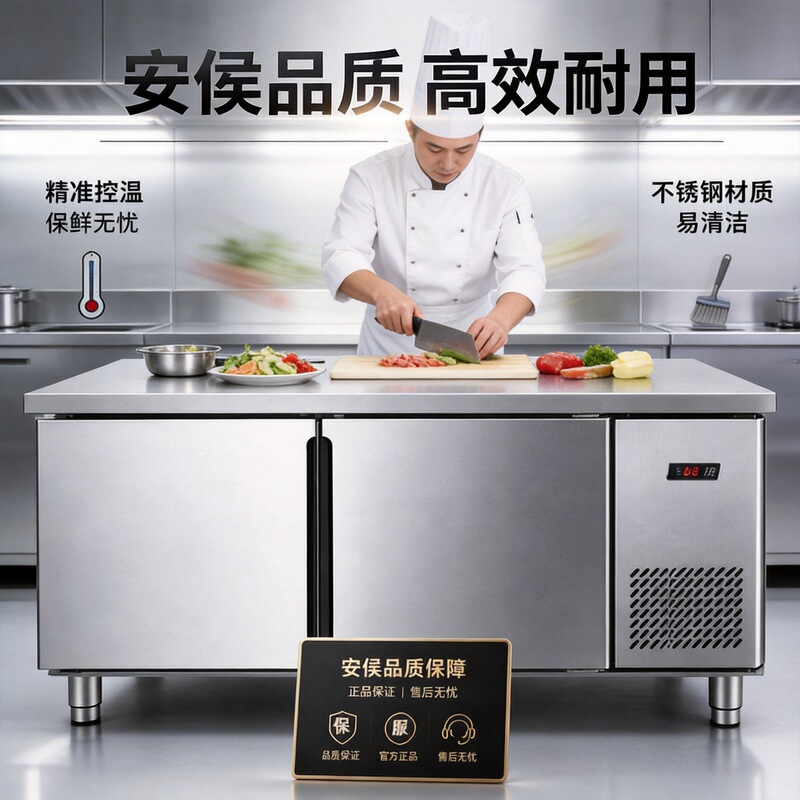 Anhou air-cooled refrigerated workbench, commercial freezer, kitchen-specific stainless steel work table, ice cabinet Anhou air-cooled refrigerated workbench, commercial freezer, kitchen-specific stainless steel work table, ice cabinet