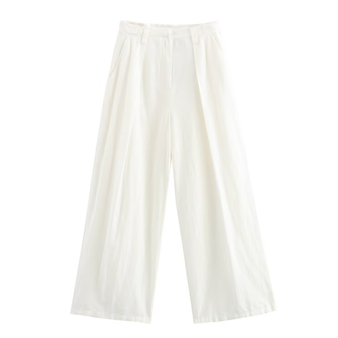 Pantaloni versatili in cotone e gamba larga, stile nuovo, estate 2024 da donna_voghion.com