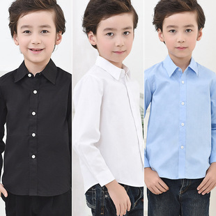 Boys white shirt long sleeve cotton children's primary school uniforms children's white shirt costumes a generation of hair